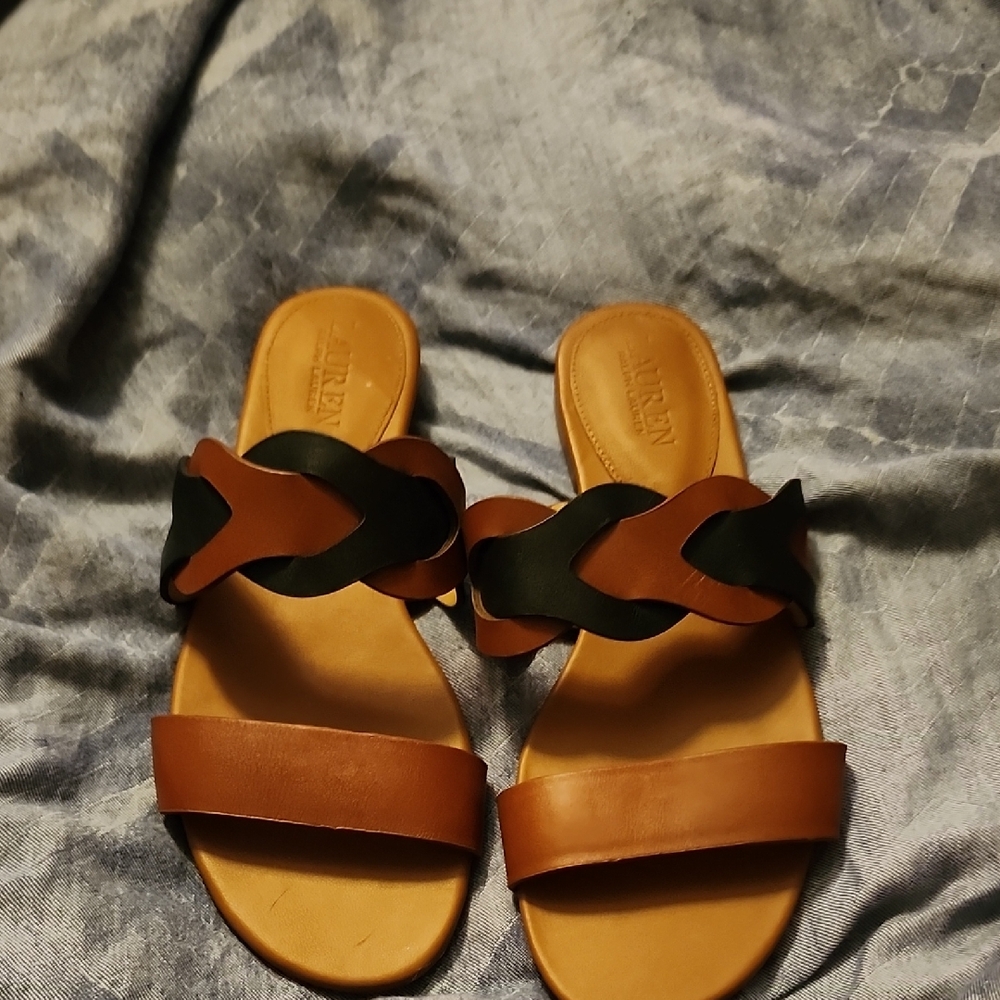 Brown and Black Women's Sandals